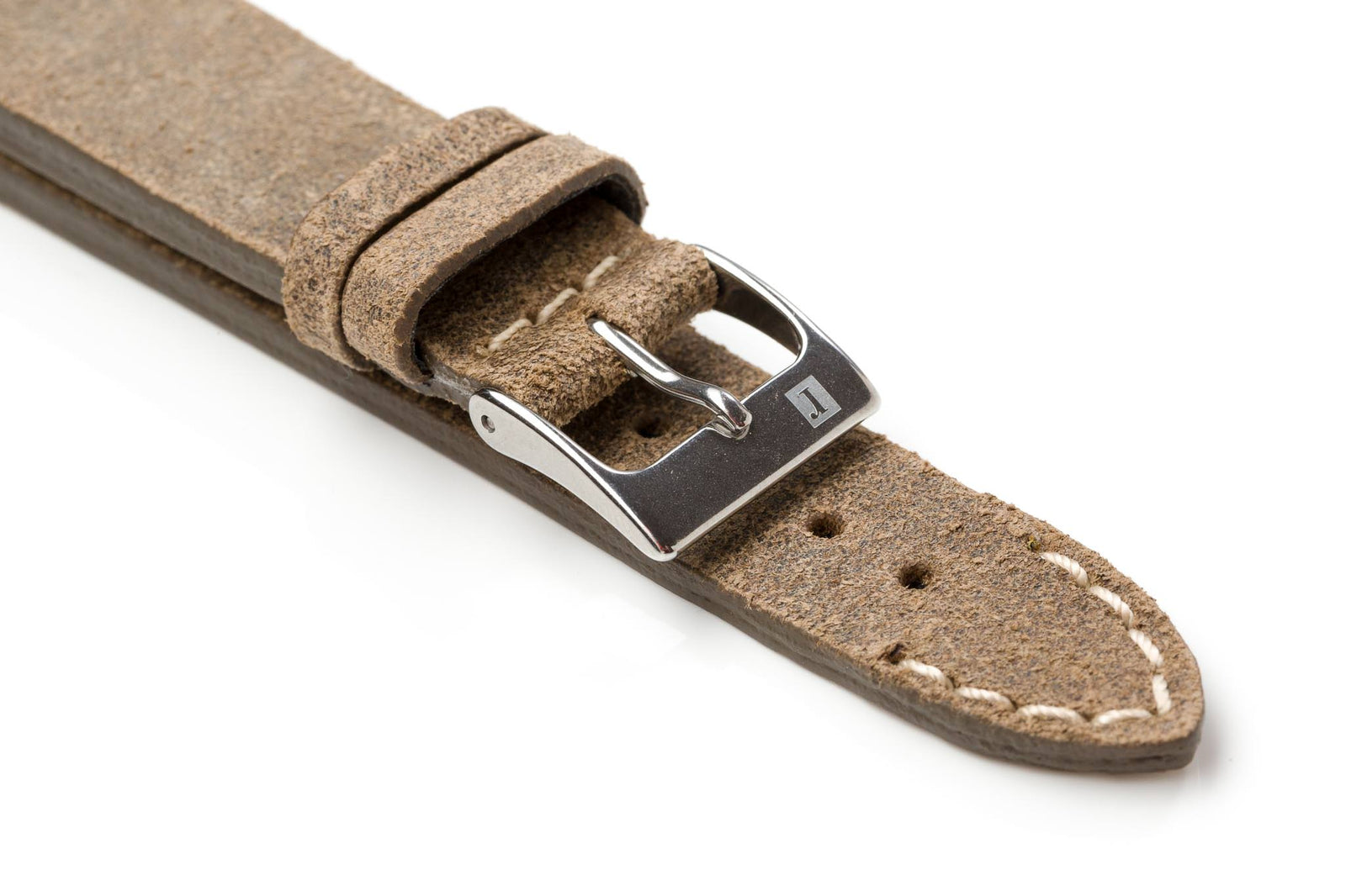 Cinturino Oozoo In Pelle Sabbia 24mm - Fibbia Argento, Universale Per Orologio